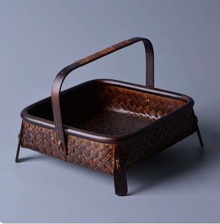 竹細工 極上品 収納かご 果物皿 茶道具 菓子入れ 手作工芸品 手提かご