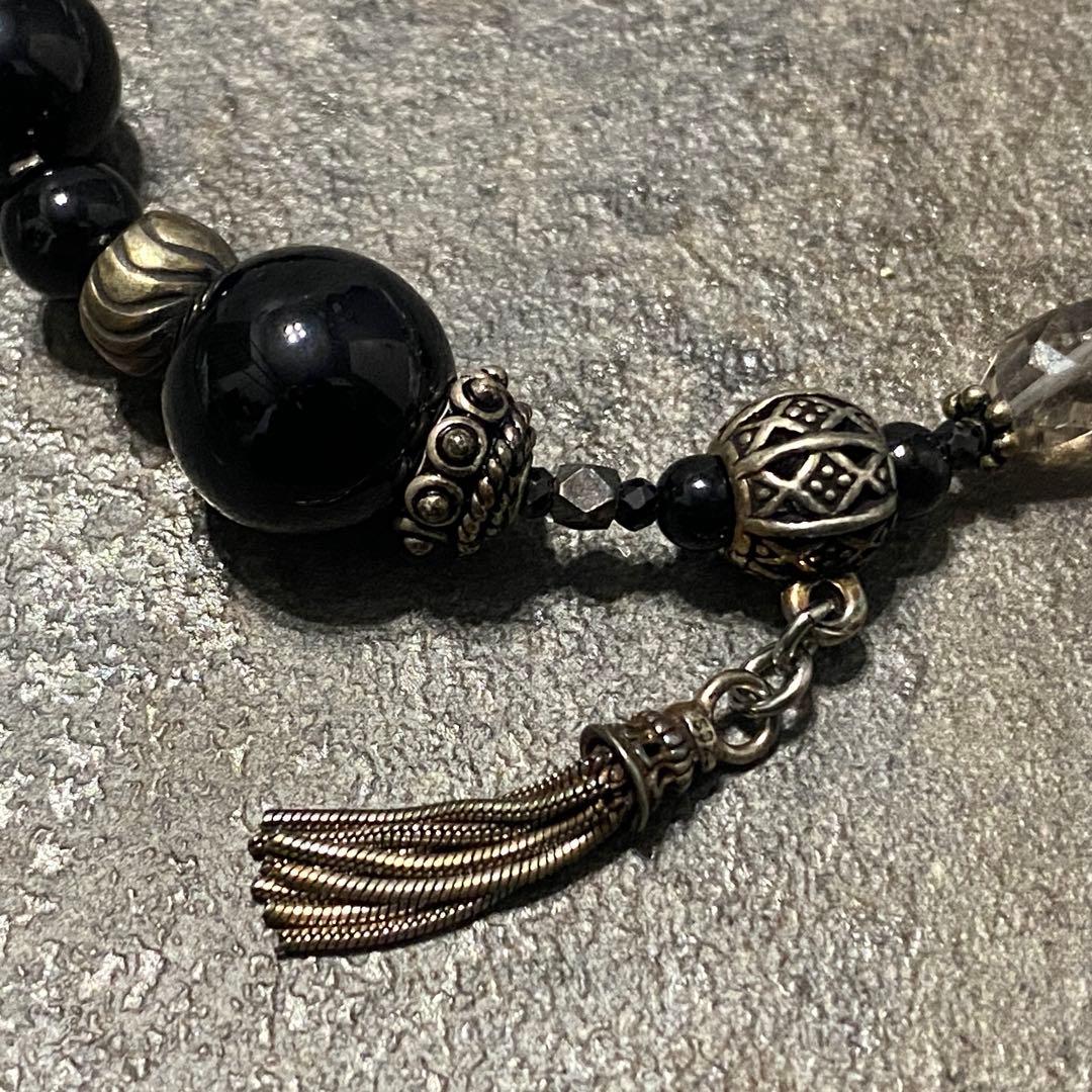 新品 完売品 HYDE着 gunda パール オニキス ビーズ ブレスレット