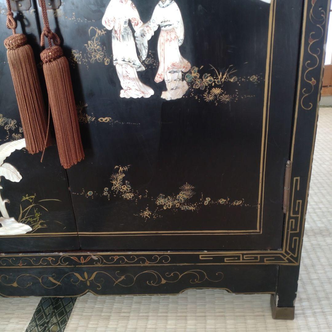 中国家具 キャビネット　花鳥　中国古玩 玉石 石細工 アンティーク