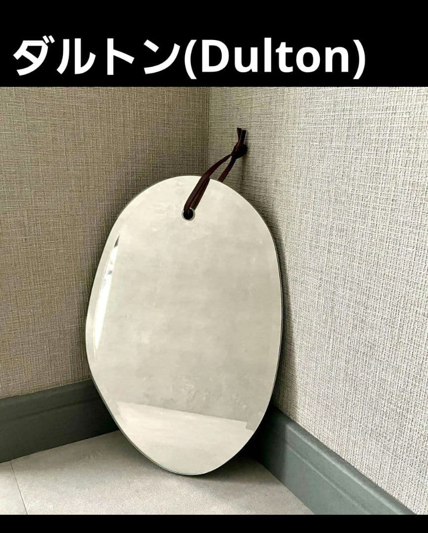 ダルトン(Dulton) 　壁掛けミラー　革紐付　ウォールハンギングミラー