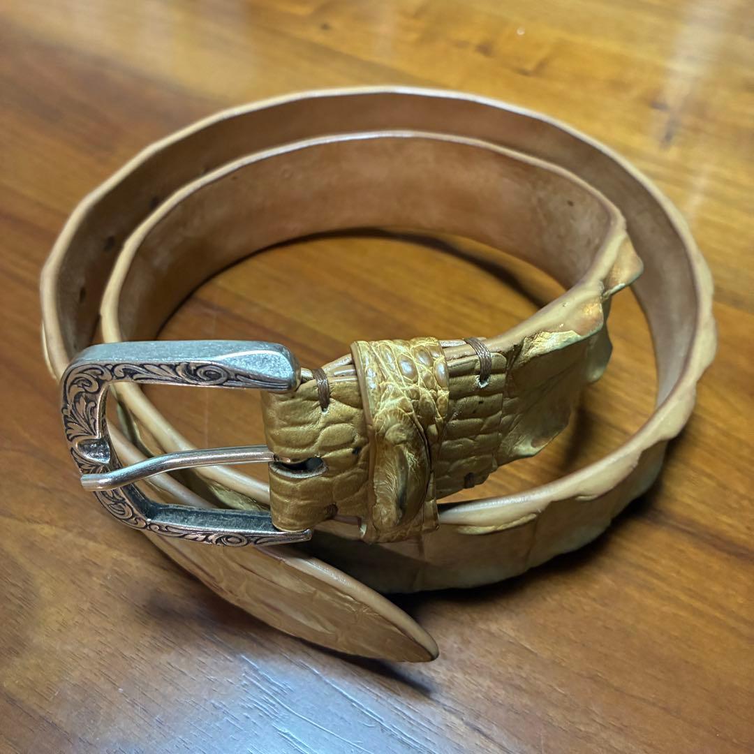 【新品未使用】 post&co リアルクロコダイルレザーベルト