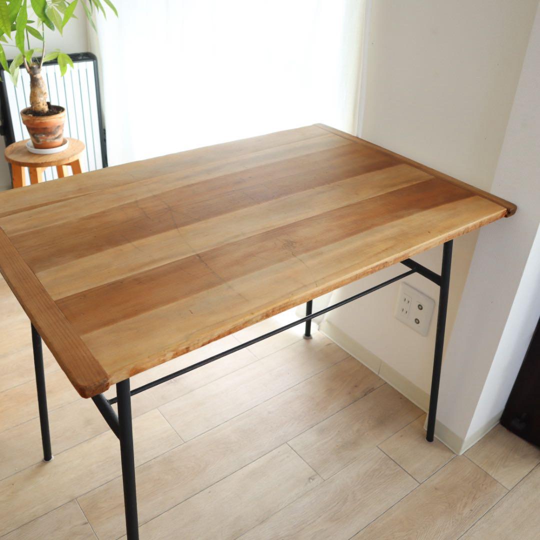 益子古道具店の木製家具リメイクダイニングテーブル