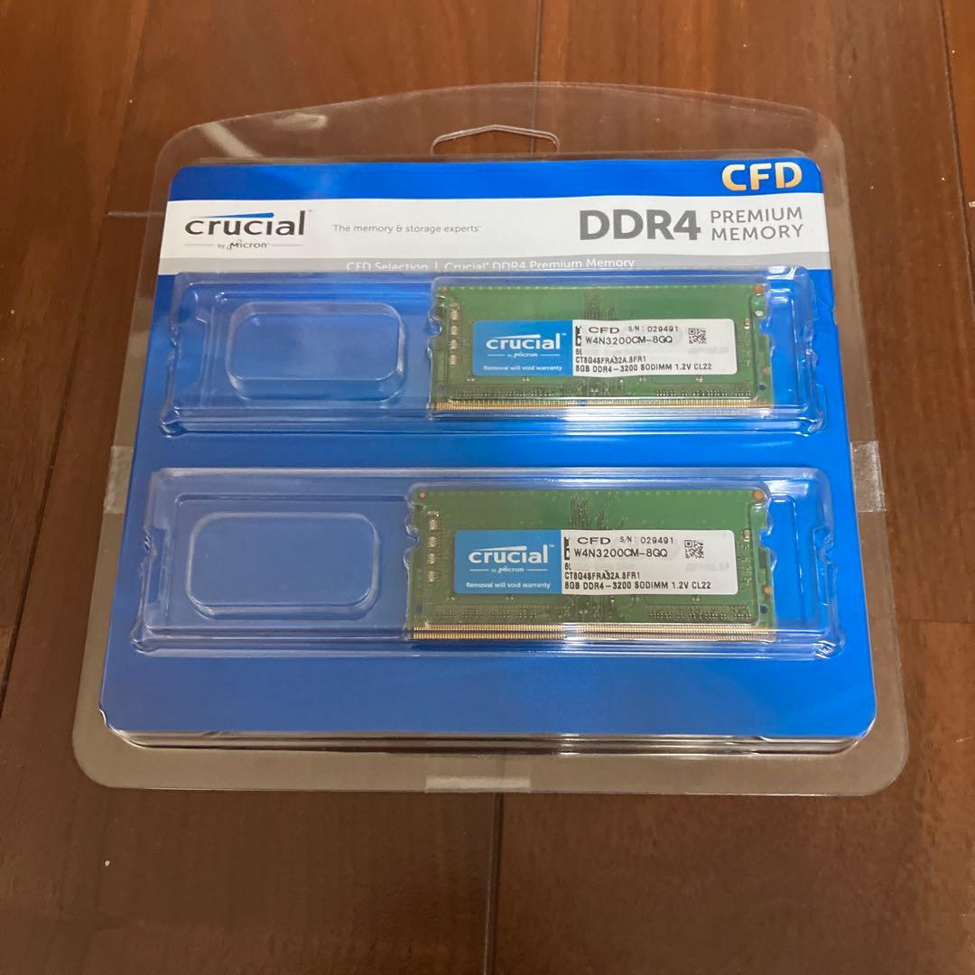 Crucial & Micron 8GB×2 DDR4 ノートPC用メモリー
