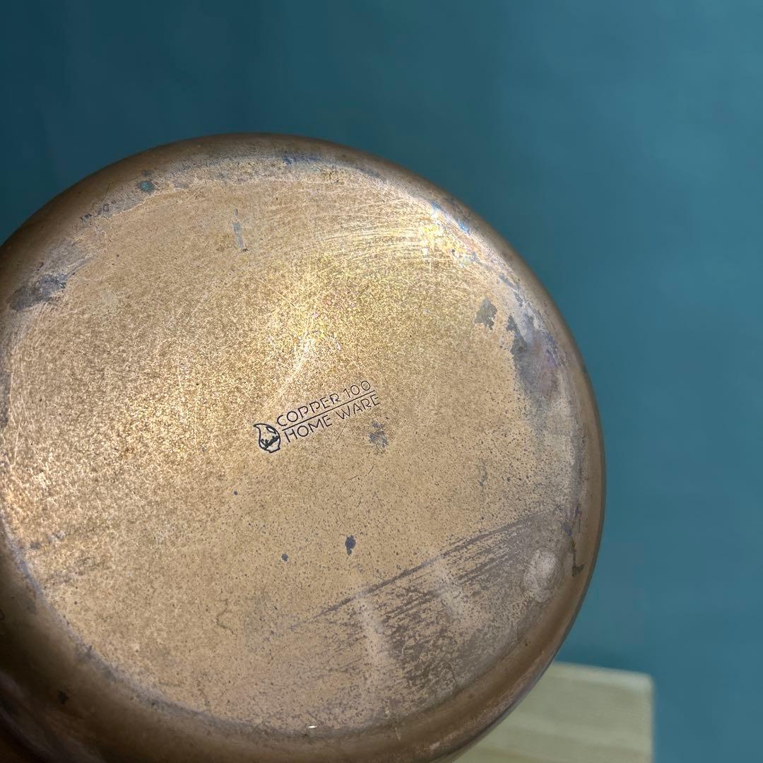 銅鍋　純銅　直径22㎝　木蓋・ツル付き