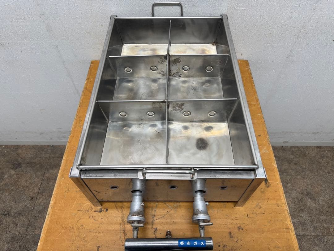 おでん鍋　６つ切り　２連　都市ガス　居酒屋　W７２０ｘD４００ｘH２２０ｍｍ