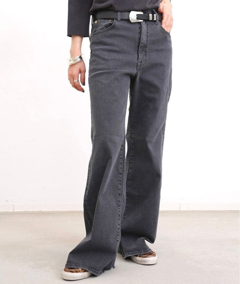 未使用 アパルトモン GOOD GRIEF ダメージドヘムワイドレッグデニム M