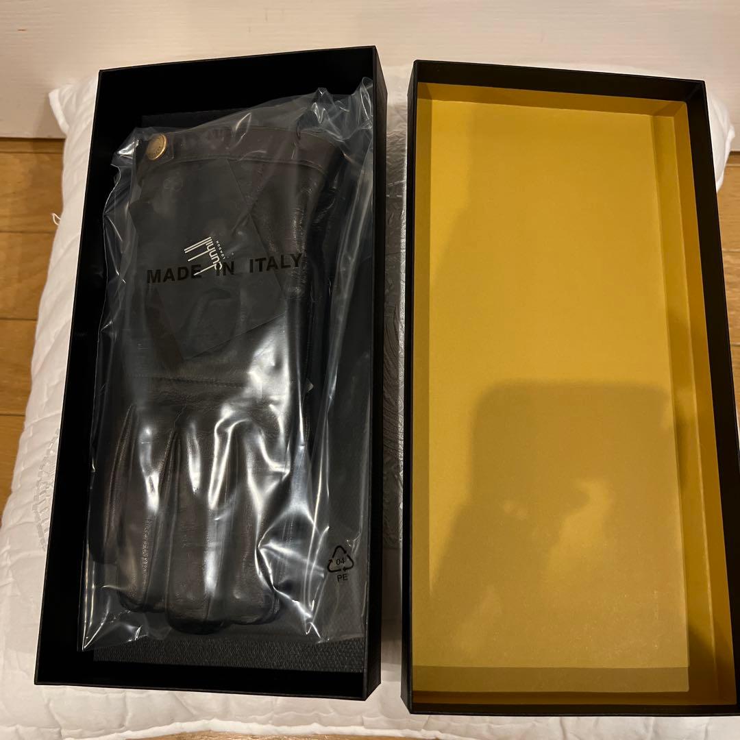 未使用　ダンヒル　最高級レザー手袋　カシミヤ100 黒　8.5サイズ