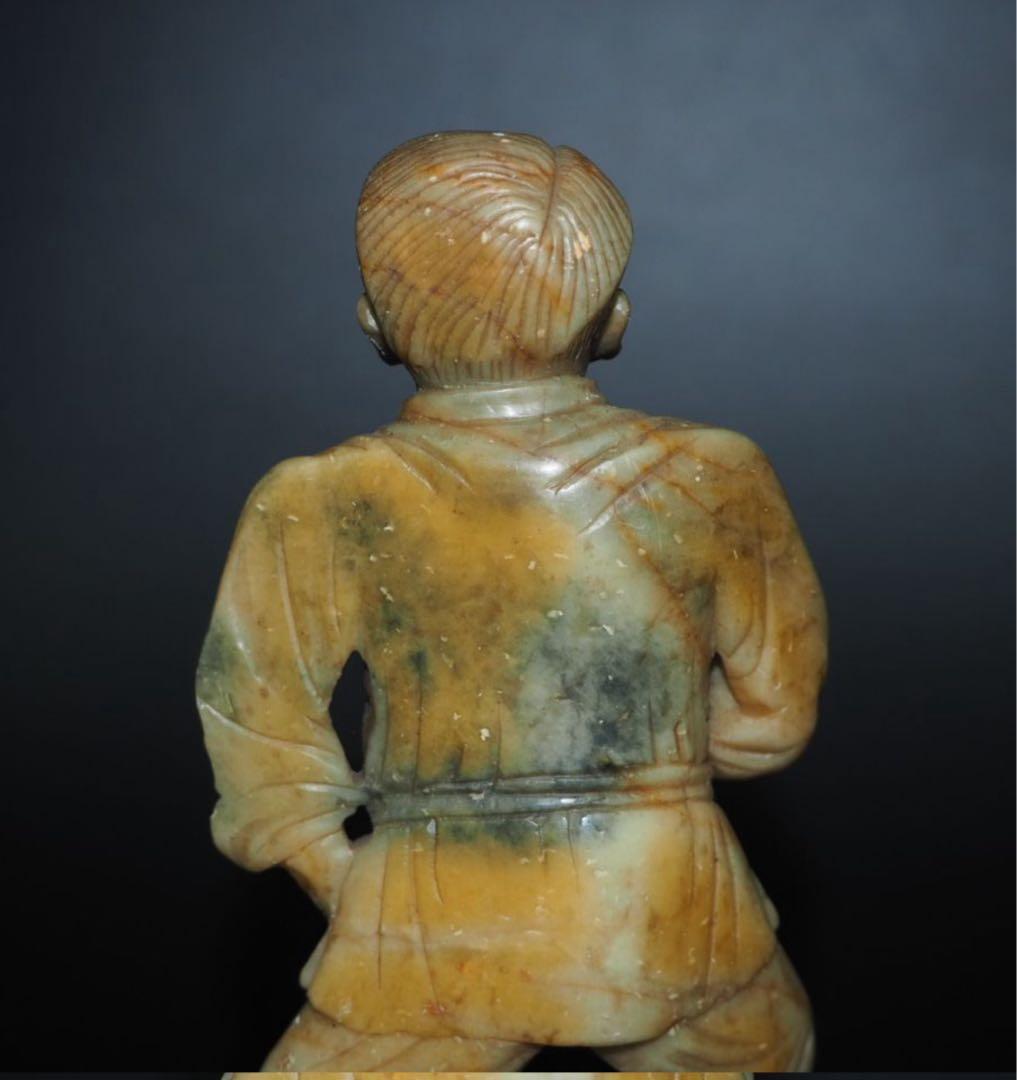 送料無料　1980年代　寿山石彫刻　鄧小平像　珍品