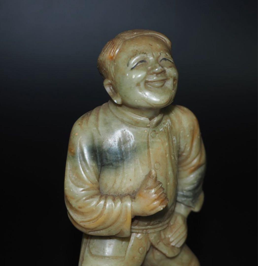 送料無料　1980年代　寿山石彫刻　鄧小平像　珍品