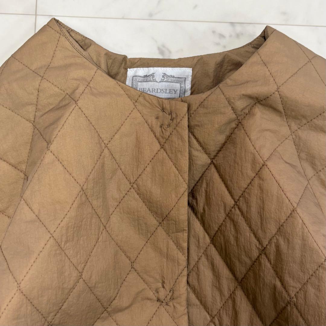極美品✨ビアズリー　バルーン袖キルトコート　キャメル　ロングコート　キルティング