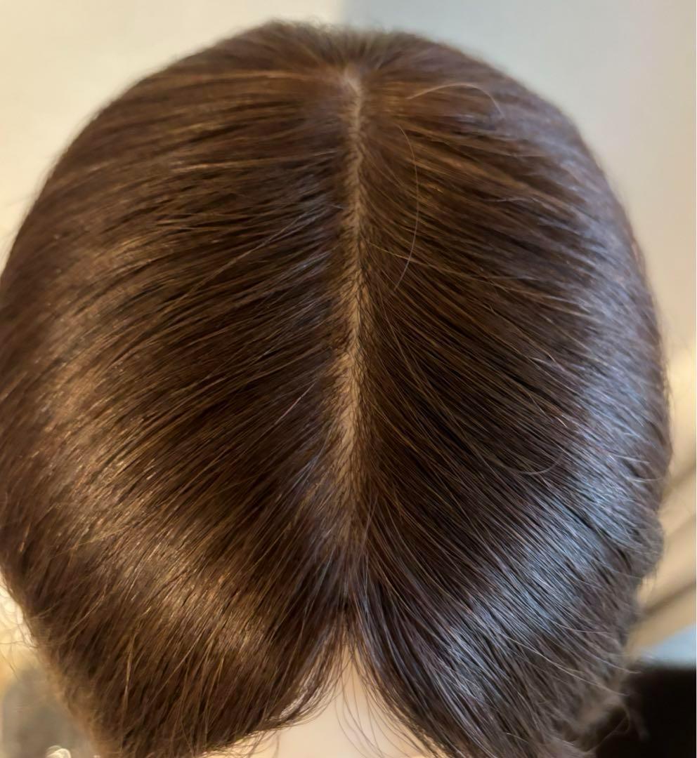 レミー　人毛100%　医療用　フルウイッグ　人工肌　自然　ロングストレート　茶色