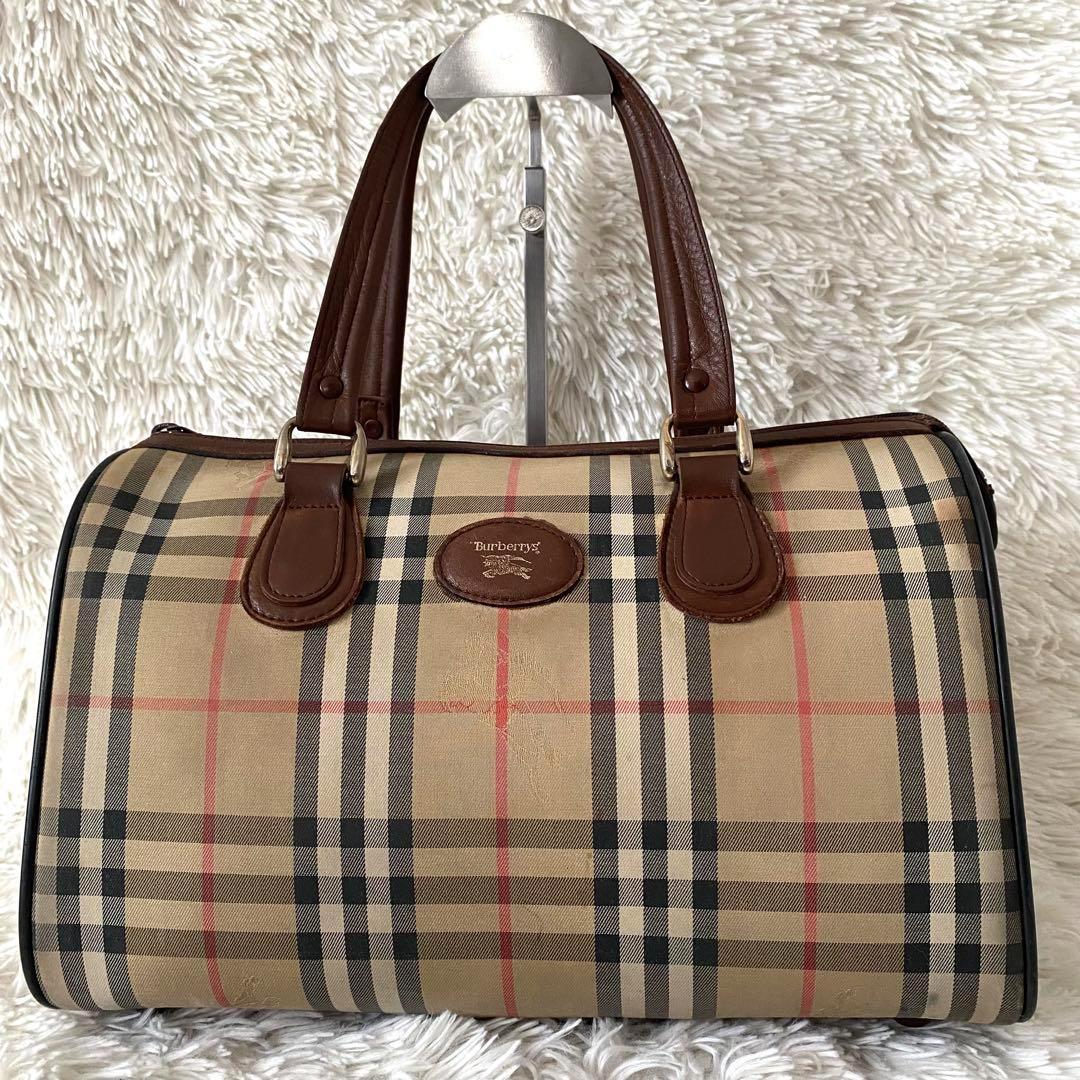 バーバリー 大容量ボストンバッグ ノバチェック 肩掛け シャドーホース A4対応