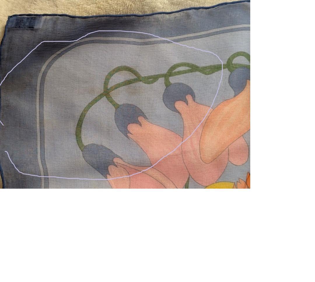 HERMÈS エルメス スカーフ カレ90 シルク100% 花柄 ピンク系