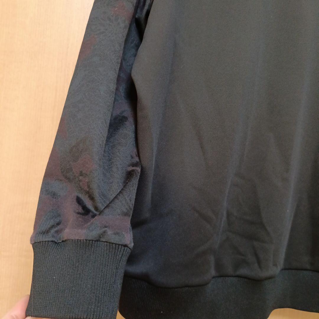 Dancc With Dragon 異素材ドッキングハーフジップ　バック刺繍LL