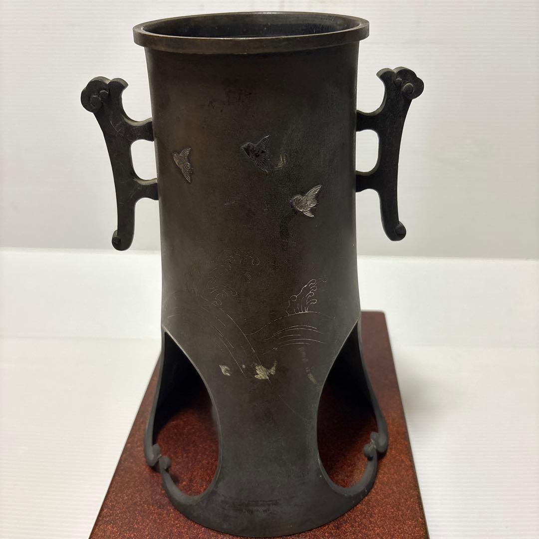 年代物 古董品 唐銅作物 金銀象嵌