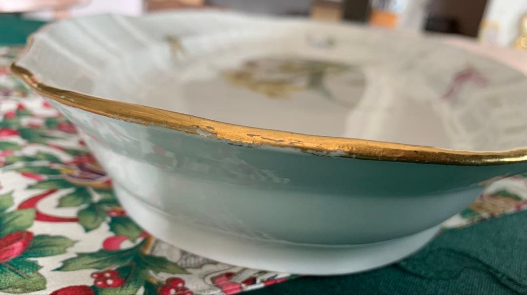 ボタン剣マイセンのオーバル大皿(約60cmX約29cm)