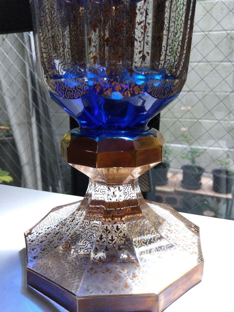 中古 BOHEMIA ボヘミア チェコスロバキア製 花瓶ヴィンテージ送料無料