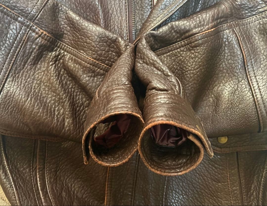 【レザージャケット】G-1 タイプMサイズ 濃茶色 2way 3シーズン着用可