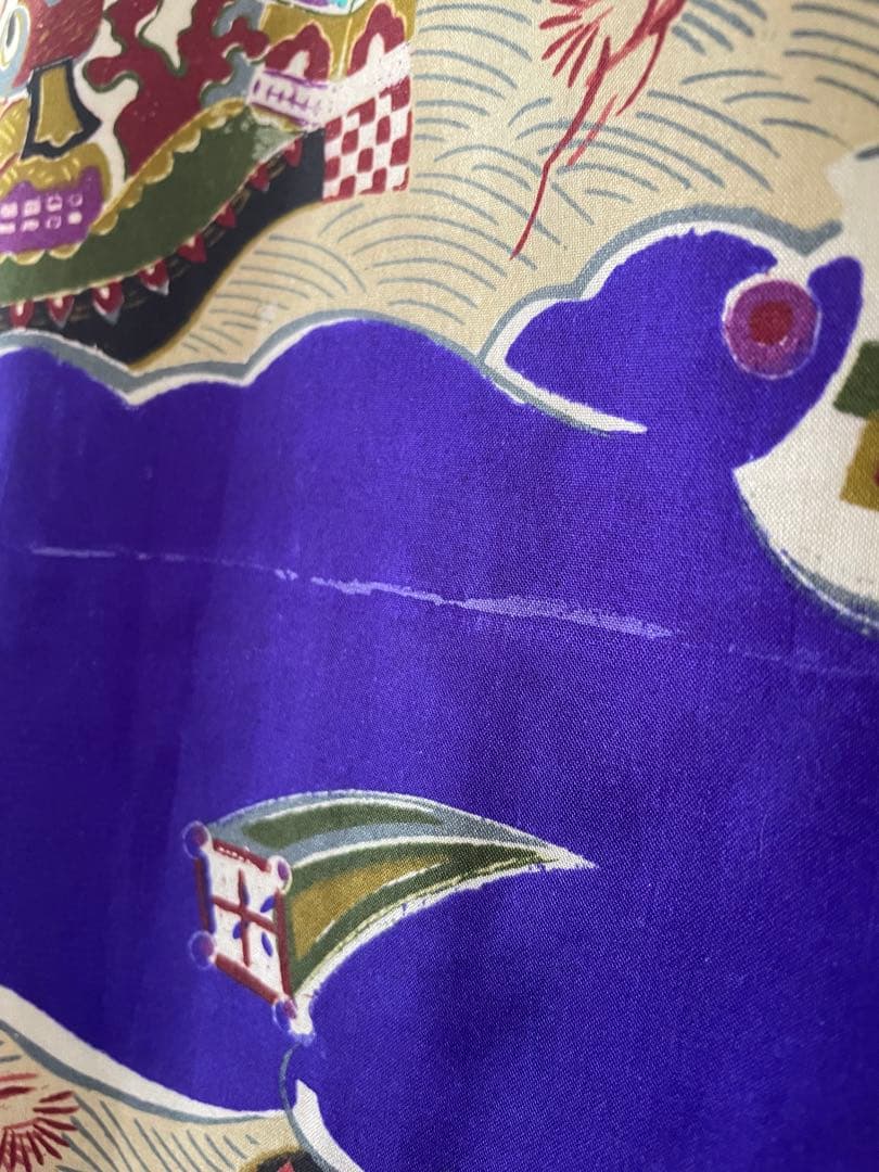 七五三　3歳　アンティークお着物セット　正絹　総絞り被布　雪駄