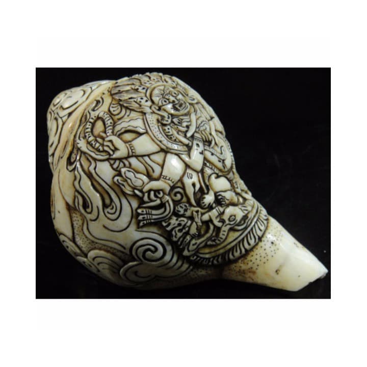 チベット密教法具　法螺貝（シャンカ）マハーカーラ（大黒天/だいこくてん）