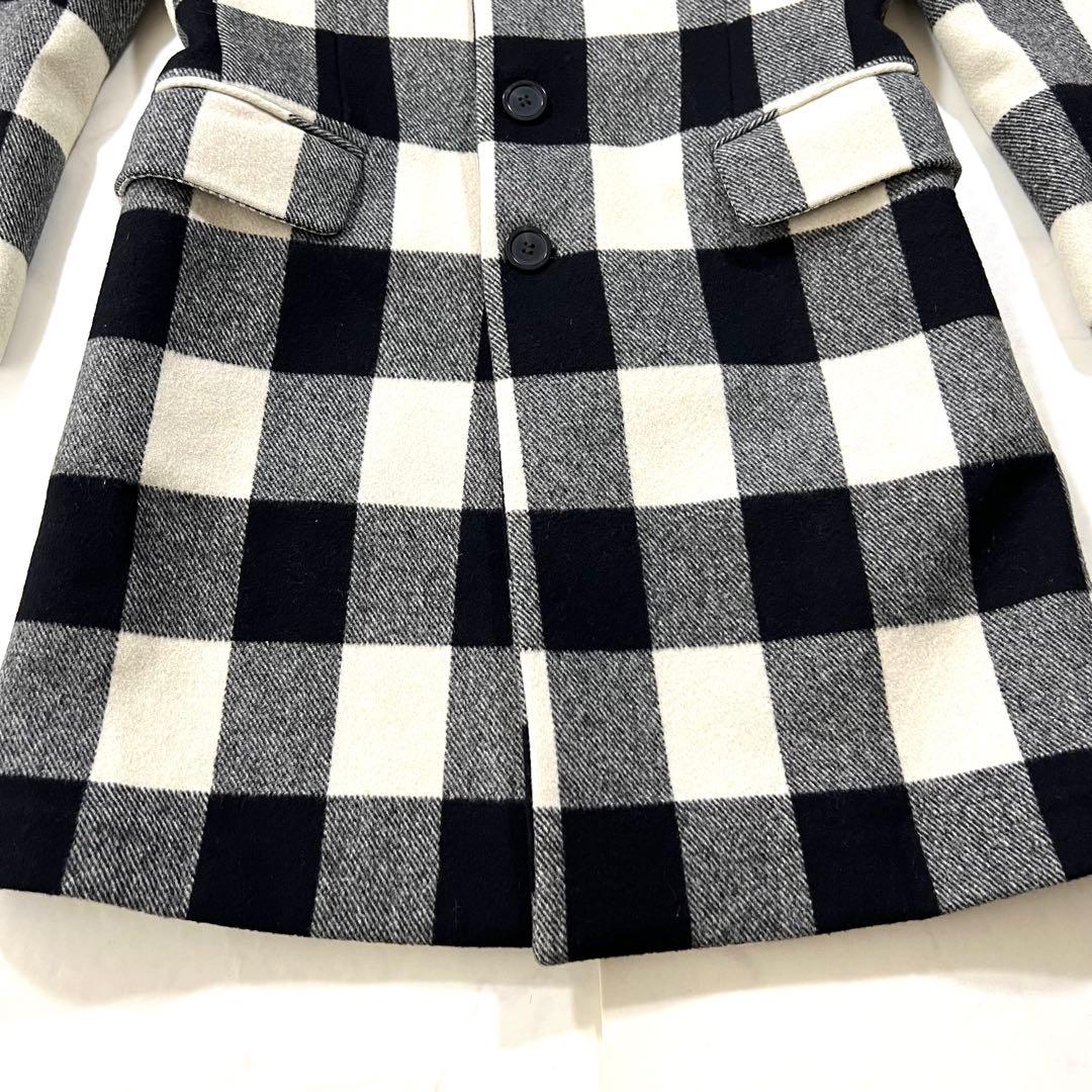 ジバンシー スタンドカラー ロングコード チェック ウール 44