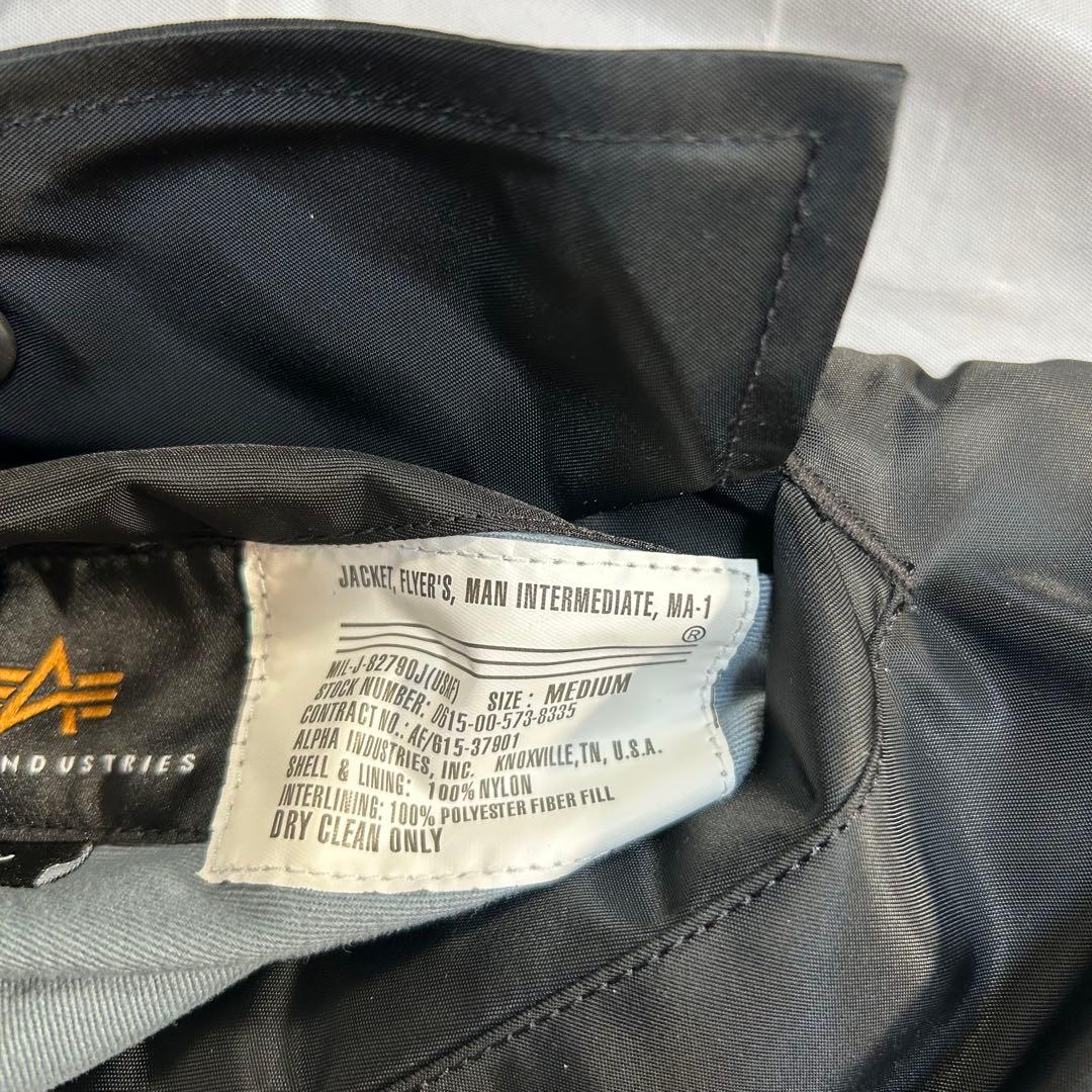 【美品】ALPHA INDUSTRIES MA-1 フライトジャケット BK M
