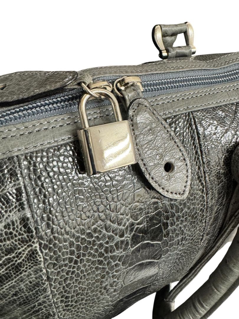 オーストリッチ　ボストンバッグ、セカンドバッグセット