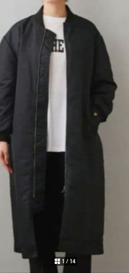 大きい 新品 アンタイトル 中綿 ロング MA-1 黒 サニークラウズ 23区