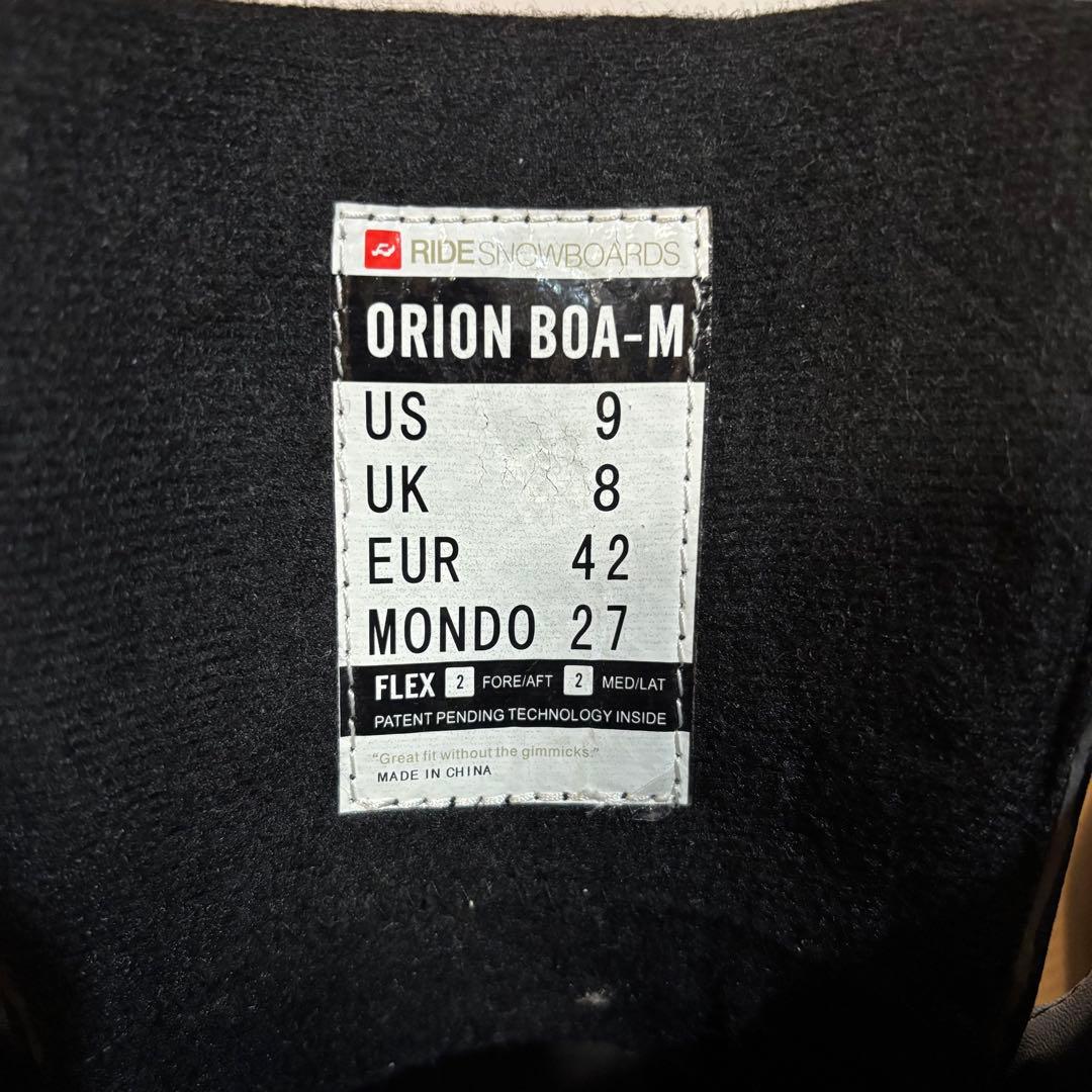 【美品】RIDE ORIONBOA オリオン ボア スノーボードブーツ 27cm