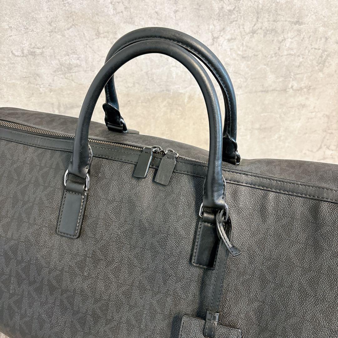 極美品 マイケルコース MK柄 PVC ボストンバッグ 2way ブラック