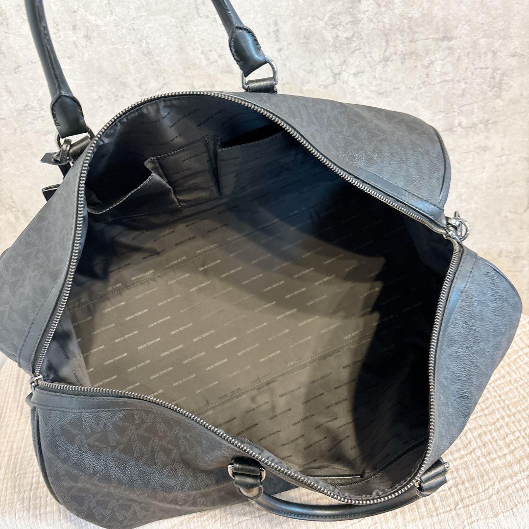 極美品 マイケルコース MK柄 PVC ボストンバッグ 2way ブラック