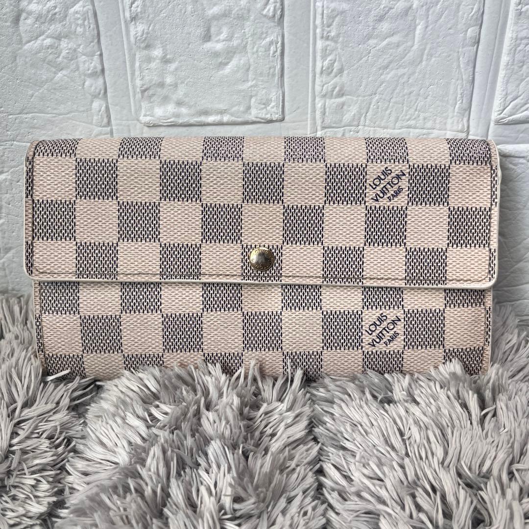 ルイヴィトン　ダミエアズール　長財布　メンズ　レディース　ホワイト