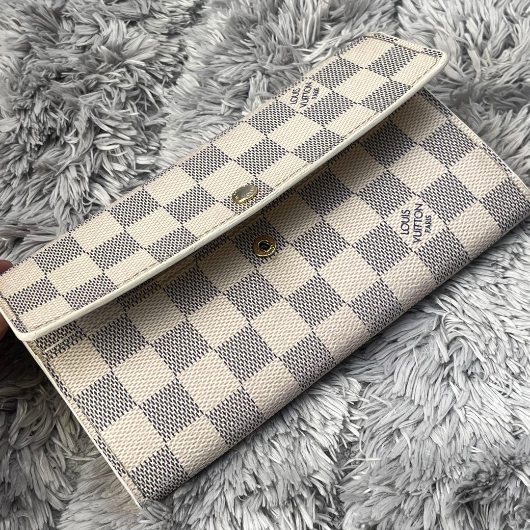 ルイヴィトン　ダミエアズール　長財布　メンズ　レディース　ホワイト
