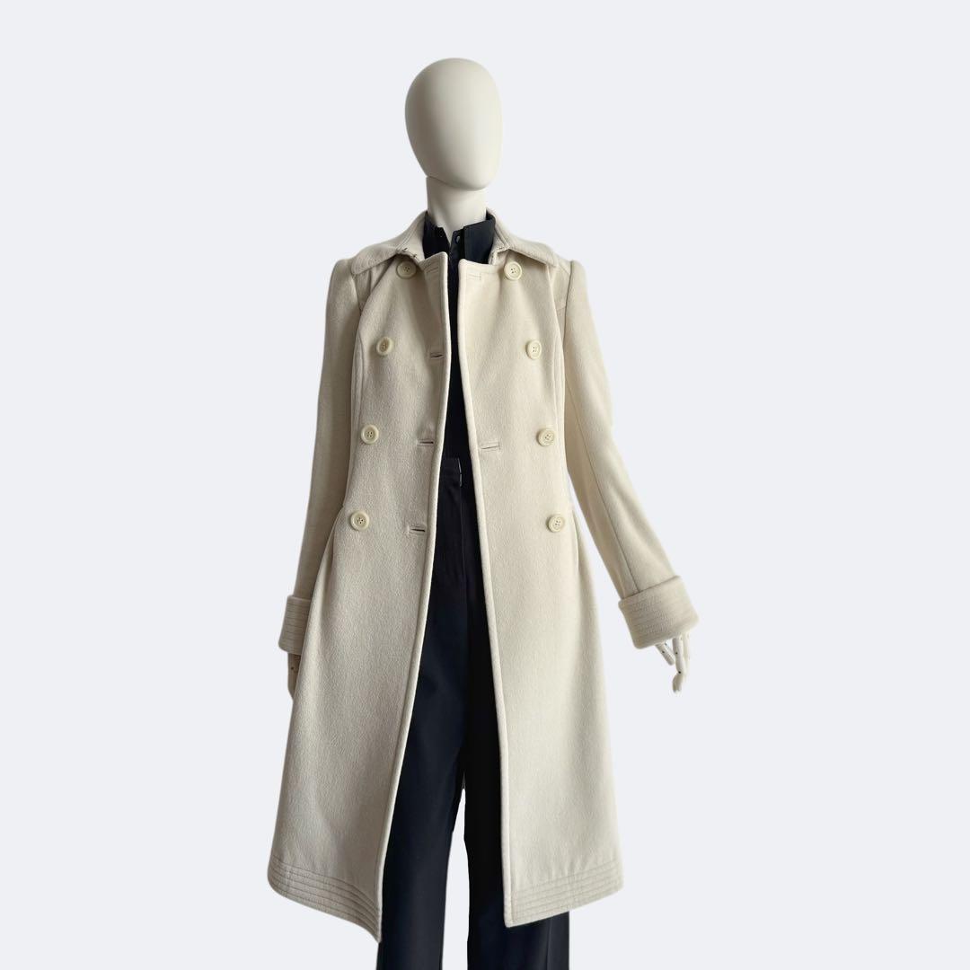 EPOCA エポカ アンゴラ混 ウールコート アイボリー ダブルブレスト 日本製