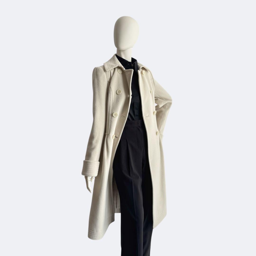 EPOCA エポカ アンゴラ混 ウールコート アイボリー ダブルブレスト 日本製