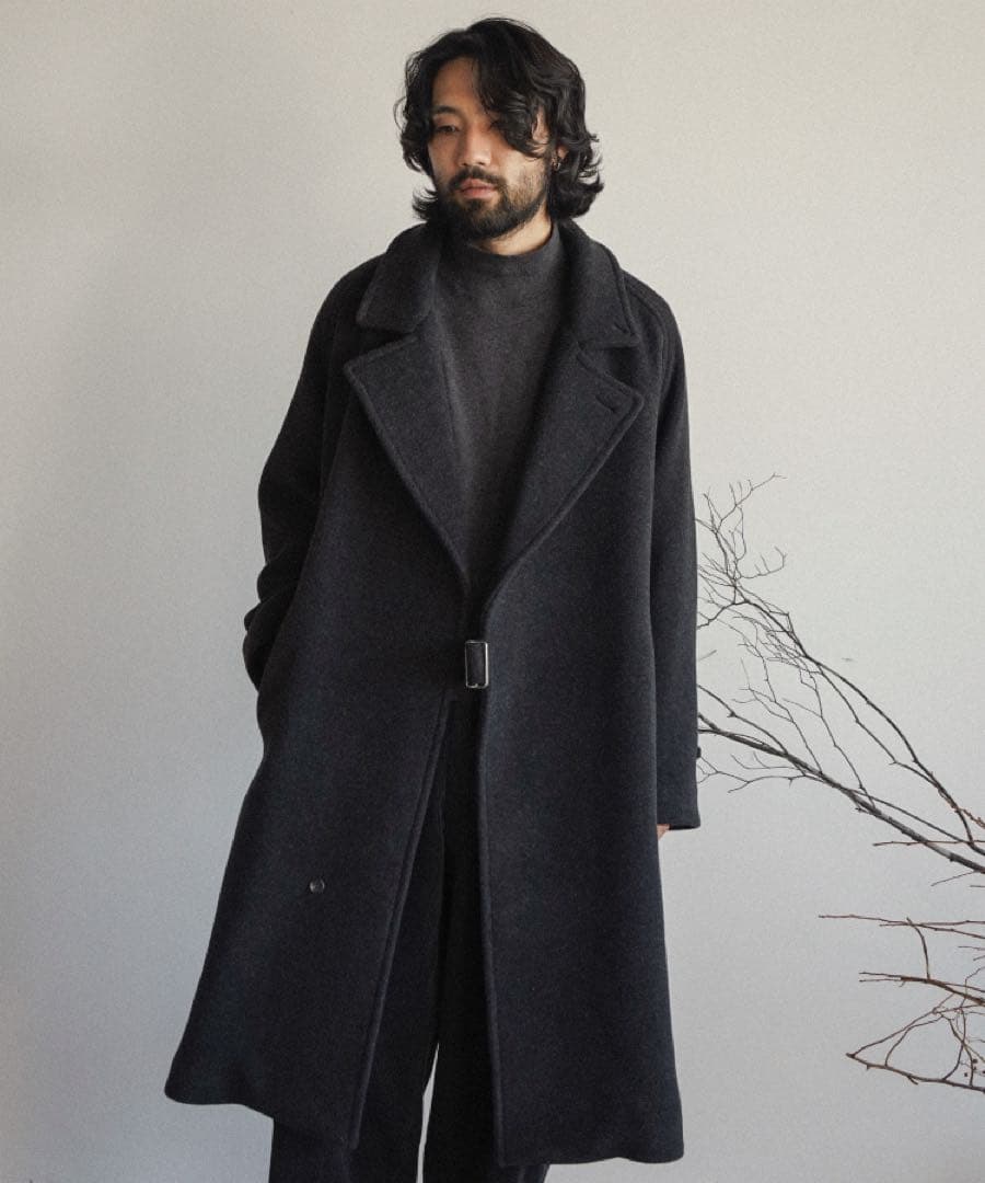 ジャケット・アウター Shiun TIELOCKEN MELTON COAT CHARCOAL S