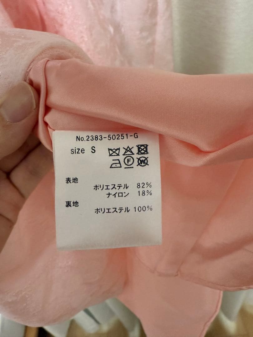 ANDRESD バブルスリーブジャガードドレス　sサイズ