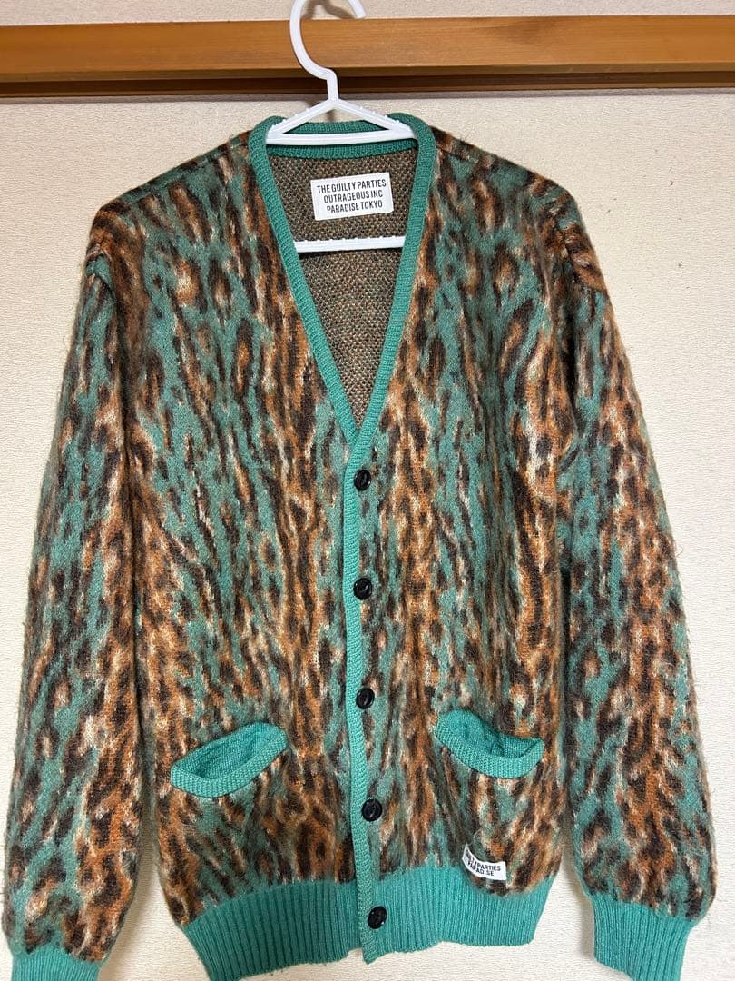 ワコマリア モヘアカーディガン　レオパード