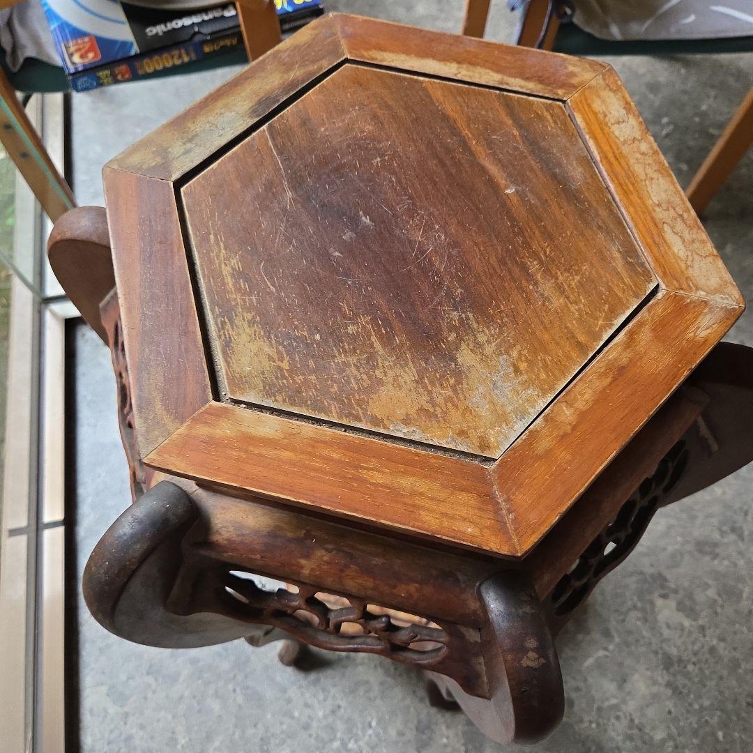 花台 高め花台 花瓶スタンド 木製 アンティーク 骨董品