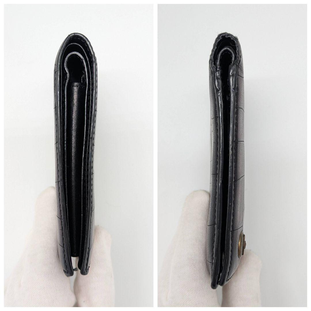 ヴィヴィアンウエストウッド 2つ折り財布 クロコ 型押し ブラック 黒 小銭入れ