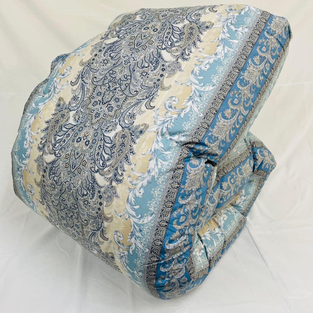 羽毛布団 シングル 増量 抗菌防臭羽毛 ブルー 日本製　特別価格　BL