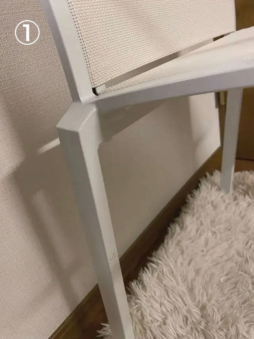 ホワイト　テラスチェア　ガーデニングチェア　2脚 送料込み