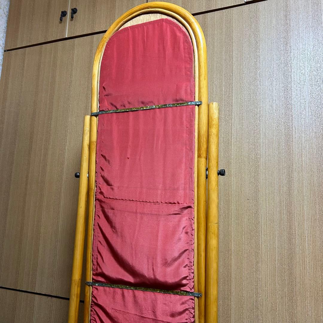 ラタン　籐　スタンドミラー