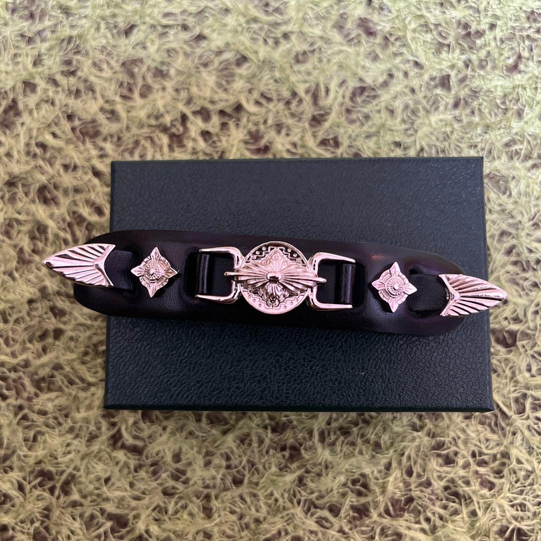 TOGA ブラック ヘアバレッタ　l leather barrette
