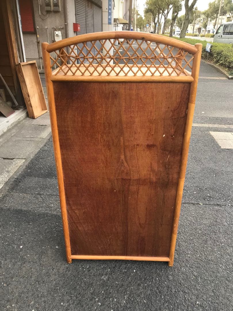 ラタン製　カーブ型チェスト 6杯　引き出し　藤　レトロ　アンティーク　古道具