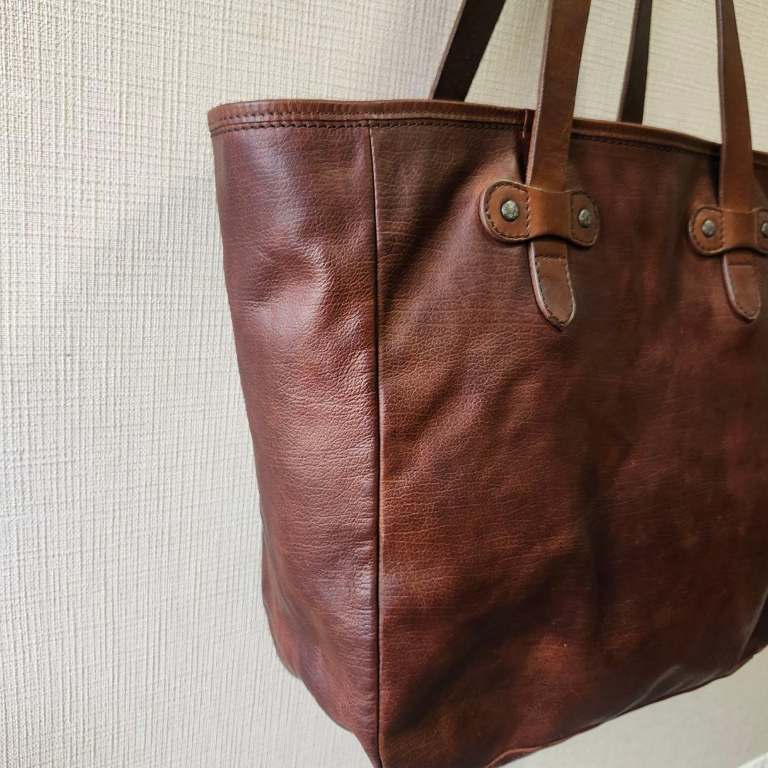 BUTTRO✨ブッテロ メンズ トートバッグオール レザーダークブラウン