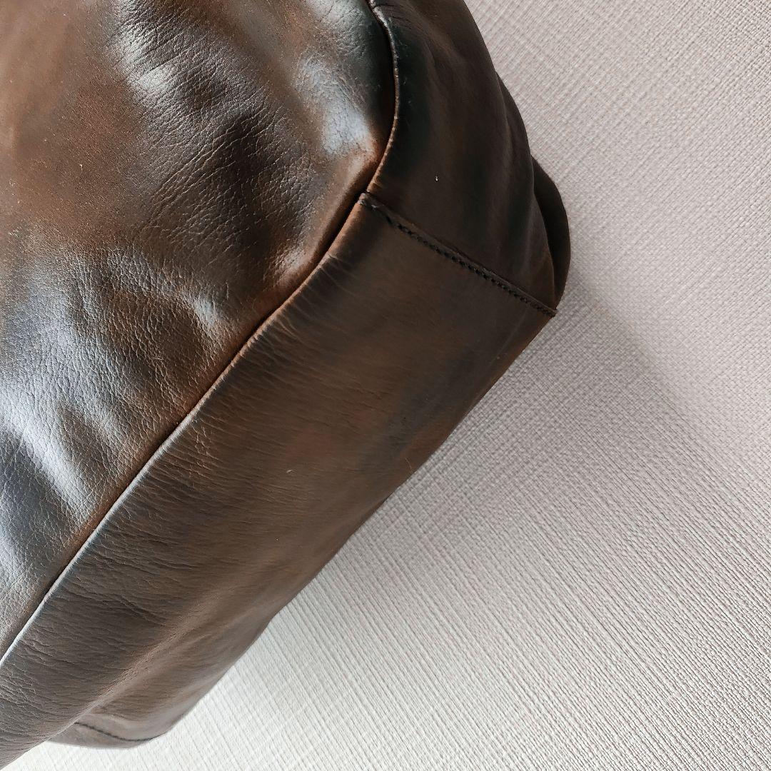 BUTTRO✨ブッテロ メンズ トートバッグオール レザーダークブラウン