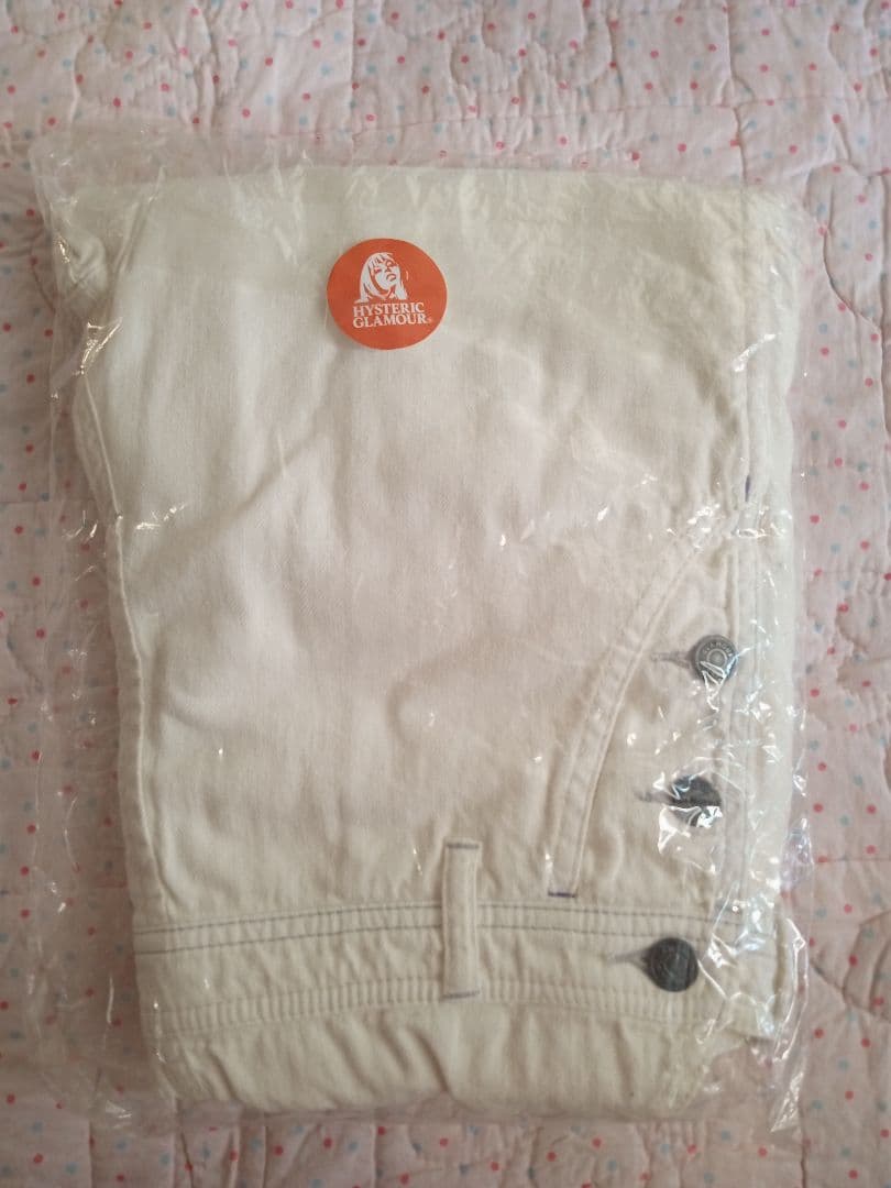 新品！【ヒステリックグラマー】ホワイトオーバーオール クロスバックデザイン