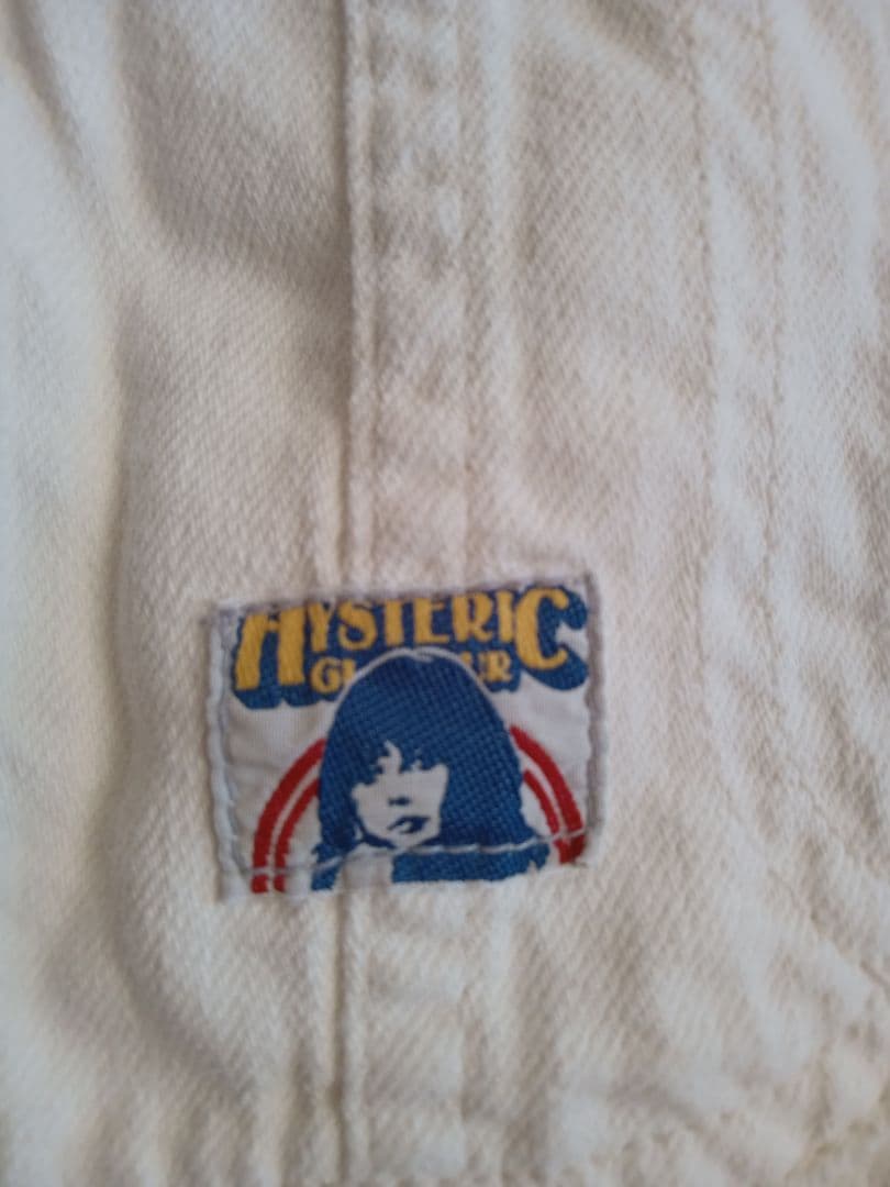 新品！【ヒステリックグラマー】ホワイトオーバーオール クロスバックデザイン