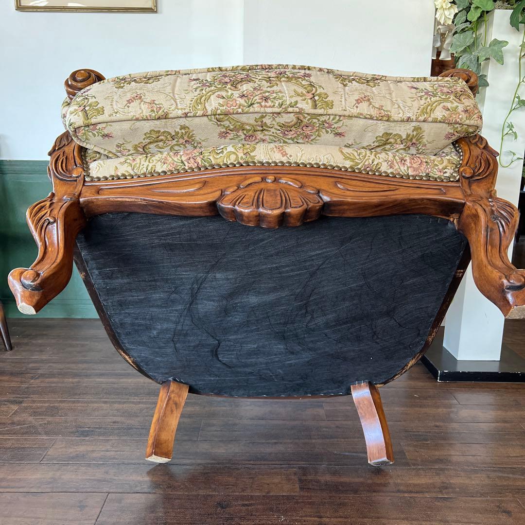 k075 クラシカルなゴブラン織りソファセット 3人掛けソファ・アームチェア2台